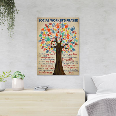A Tree Made Of Hands - Social Worker's Prayer - 1 " Value Does Not Apply " Graphic Art Print