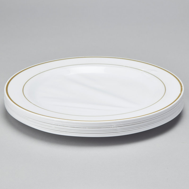 Assiette à dîner jetable en plastique, Or