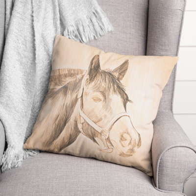  Housse et insert de coussin carré cheval