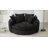 59.8" W Oversized Chenille Upholstered Boneless Round Barrel Chair with 8 Matching Pillows-177336567