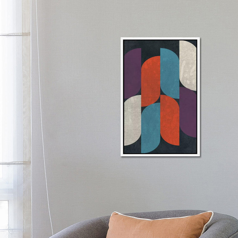 Intuitive V by Susana Paz - Print on Canvas, 66.04cm H x 45.72cm W x 3.81cm D, White Floater Framed