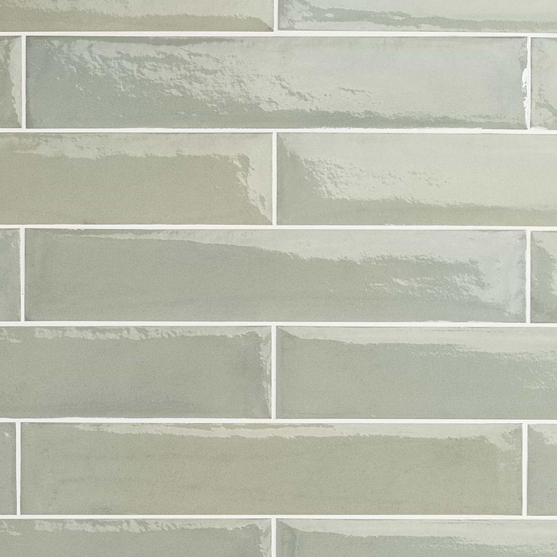 Paint 3x16 Glossy Porcelain Tile, Verde Green