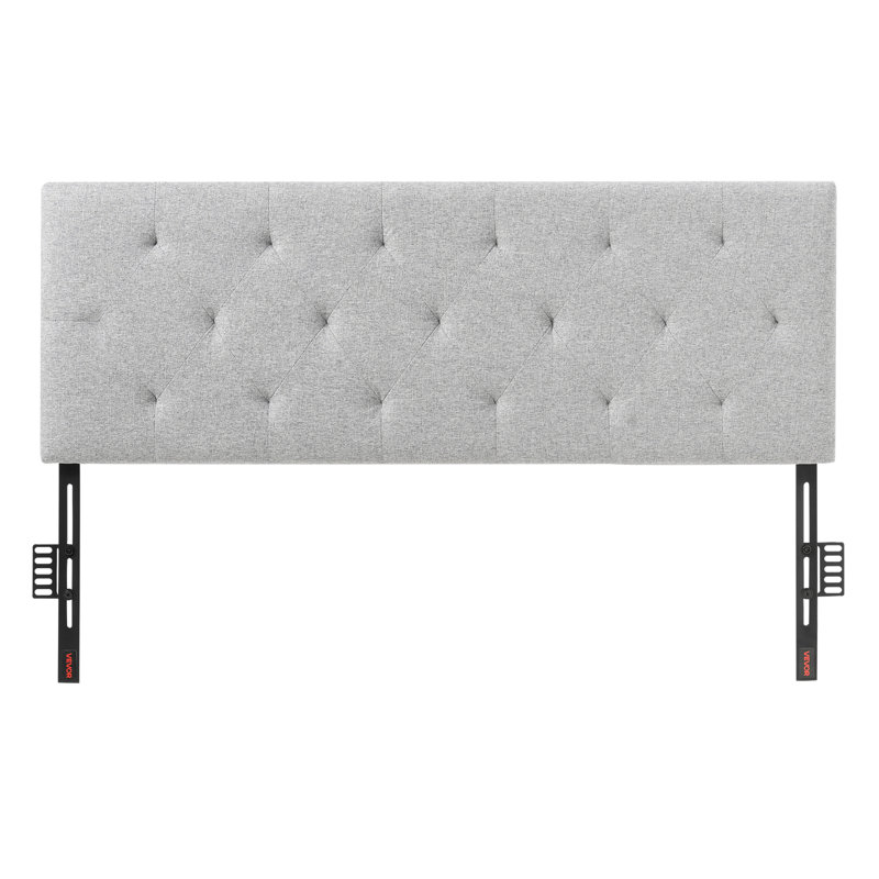 Headboard, Full Size Headboard with Adjustable Height, Comfortable Diamond Tufted for Full Size Bed, W 56.3 x H(35.6-47.4) inches, Ideal for Bedroom, Hotel, Homestay, Dormitory, Light Grey