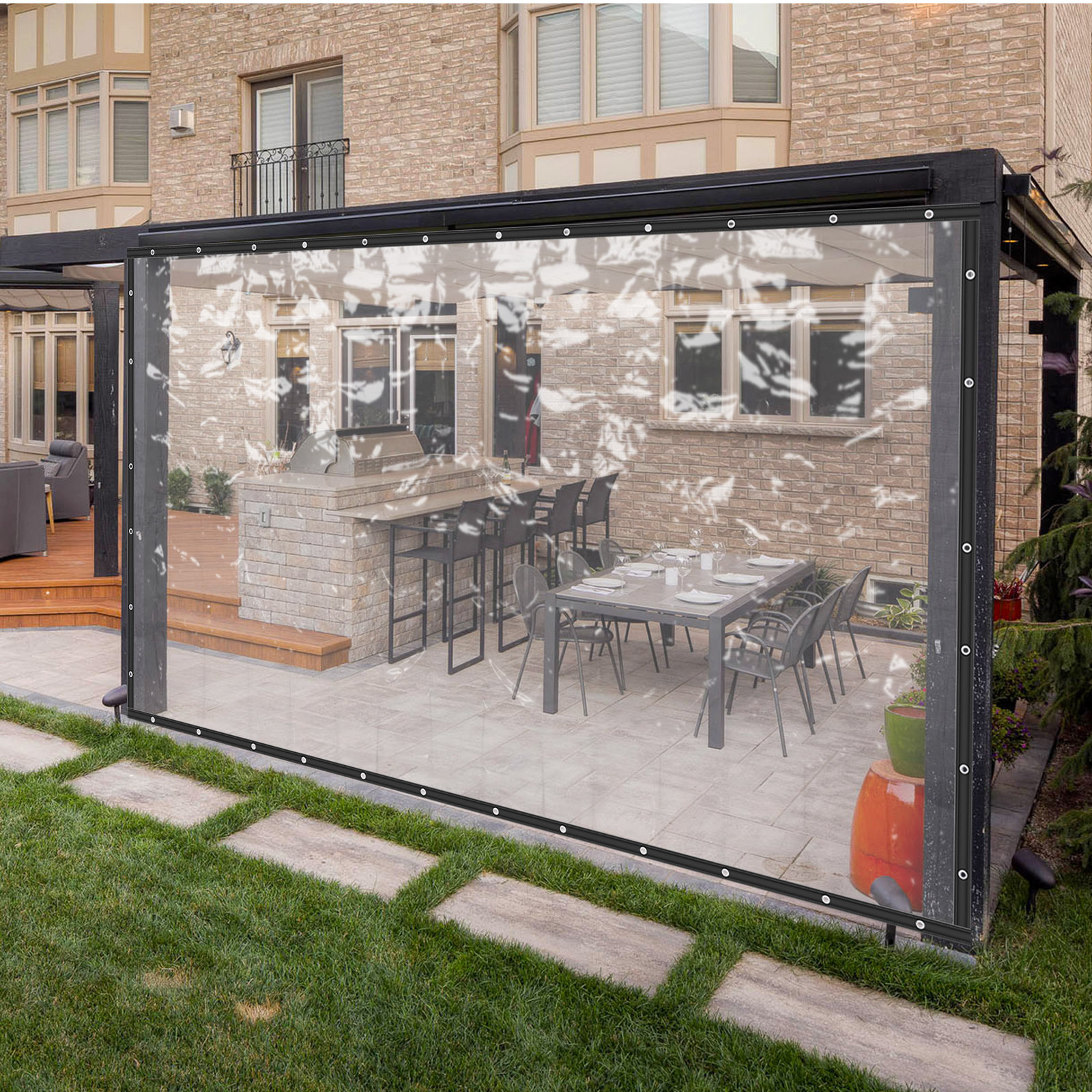 Outdoor Durable Clear Awning Patio Waterproof PVC Curtain