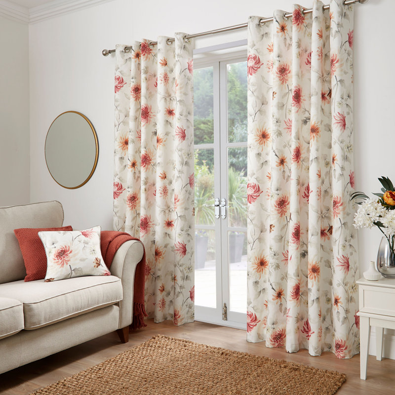 Alastair 100% Cotton Semi Sheer Curtain Pair, Width 168 x Drop 183 cm