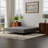 Black And Gray, Upholstered, Queen, Bed Frame, Foundation, Mattresses, No Tools Setup Standard Bed, All Mattress Types, Easy Fast Assembly-1958557381