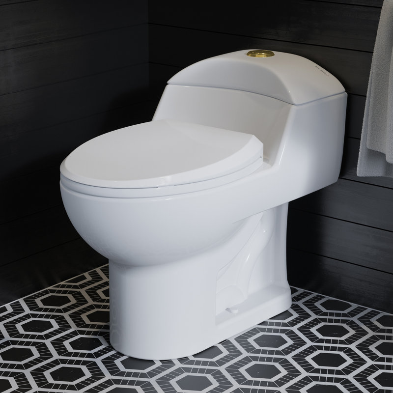 Château One Piece Elongated Toilet Dual Flush, 1.1/1.6 gpf, Brushed Gold