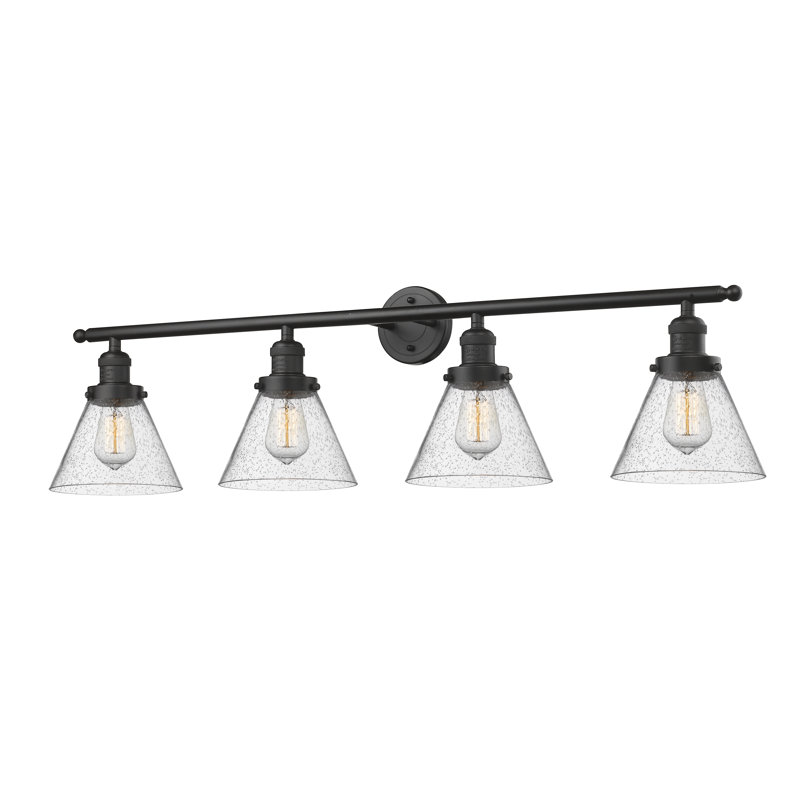 4 - Light Dimmable Vanity Light, Seedy, Oil Rubbed Bronze