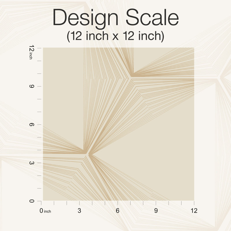 Geometric Peel & Stick Wallpaper Roll, Sand/Gold