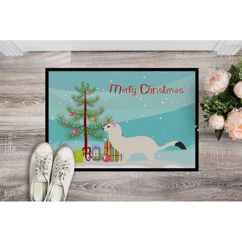 Gretchen Non-Slip Christmas Outdoor Doormat, Rectangle 1'6 x 2'3"