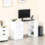 White 47" Computer Desk Bookcase With 3 Drawers & Storage Shelf, Modern Office Workstation For Home, Spacious Desktop And Shelf Space - Home Office, Bedroom, Dorm, Apartment