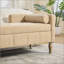 Banc de rangement à extrémité rabattable en chenille l 64,6 po pour salon, couloir, chambre à coucher, blé-131213536