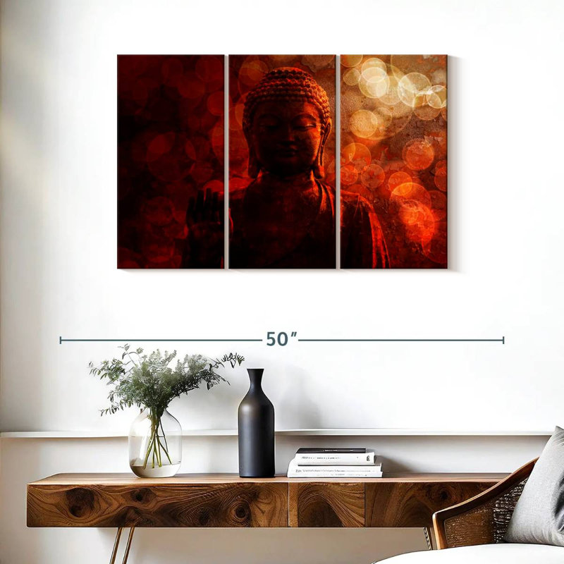 Adella Bronze Red Buddha, 24" H x 38" W