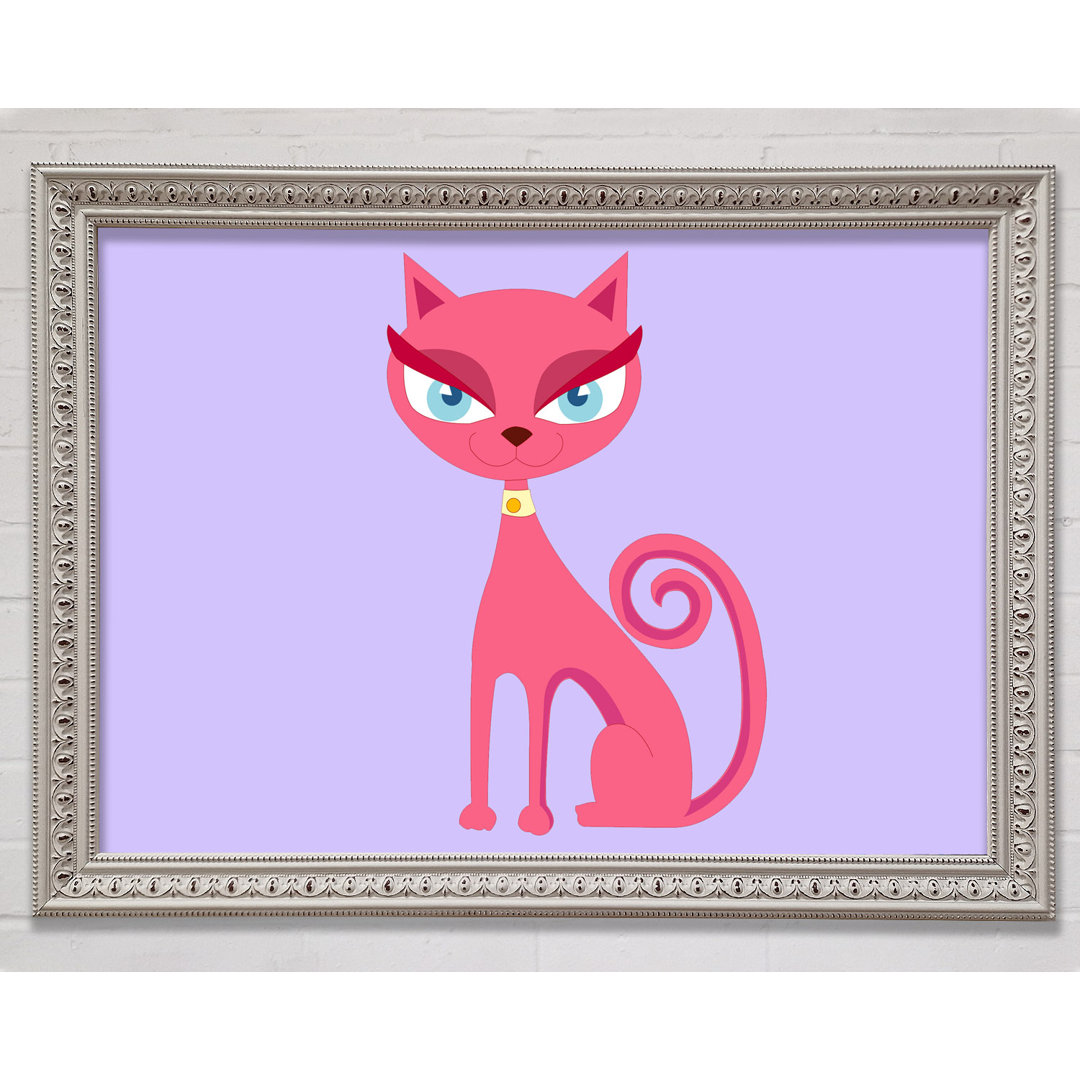 Gerahmtes Leinwandbild Posh Cat Lilac