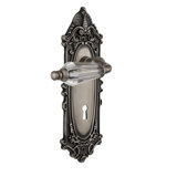 Crystal Parlor Interior Mortise Door Lever with Victorian Long Plate