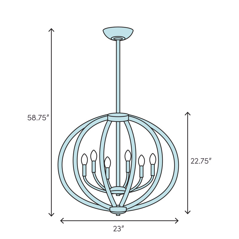 Lustre en forme de globe 5 lumières Anscombe