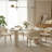 Luxe Creamy Dining Table with Roman Column Legs-649096568