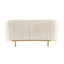 Causeuse en velours ivoire avec 2 coussins