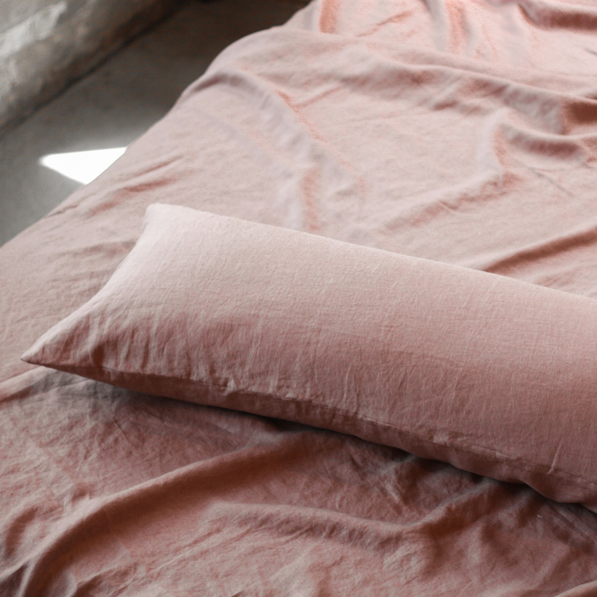 100% French Linen Body Pillow, Clay