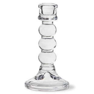 Lucia Clear Soda Lime Glass Taper Candle Holder 3.15x3.15x3.94 in