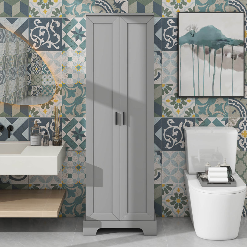 Armoire de rangement polyvalente 2 portes, Gris