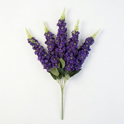 3 pièces de fleurs artificielles blanches Delphinium 22,4 pouces