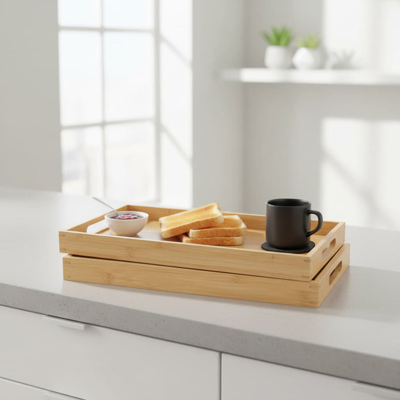 Tray, 5cm H x 41.91cm W x 29.46cm D, 2, Natural