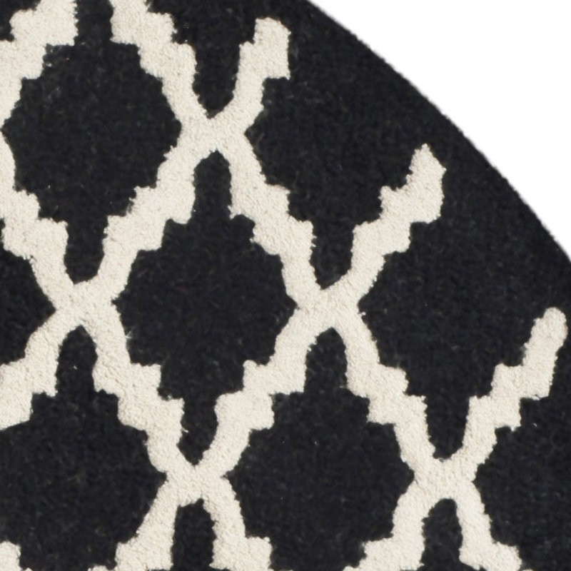 Cannen Hand Tufted Wool Geometric Rug, Round 6'