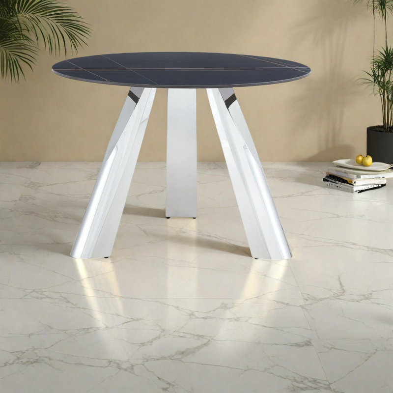 Modern Dining Tables, Sintered Stone & Steel, Versatile For Kitchen