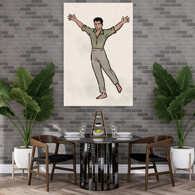 Joyeux danseur, art mural rétro classique élégant