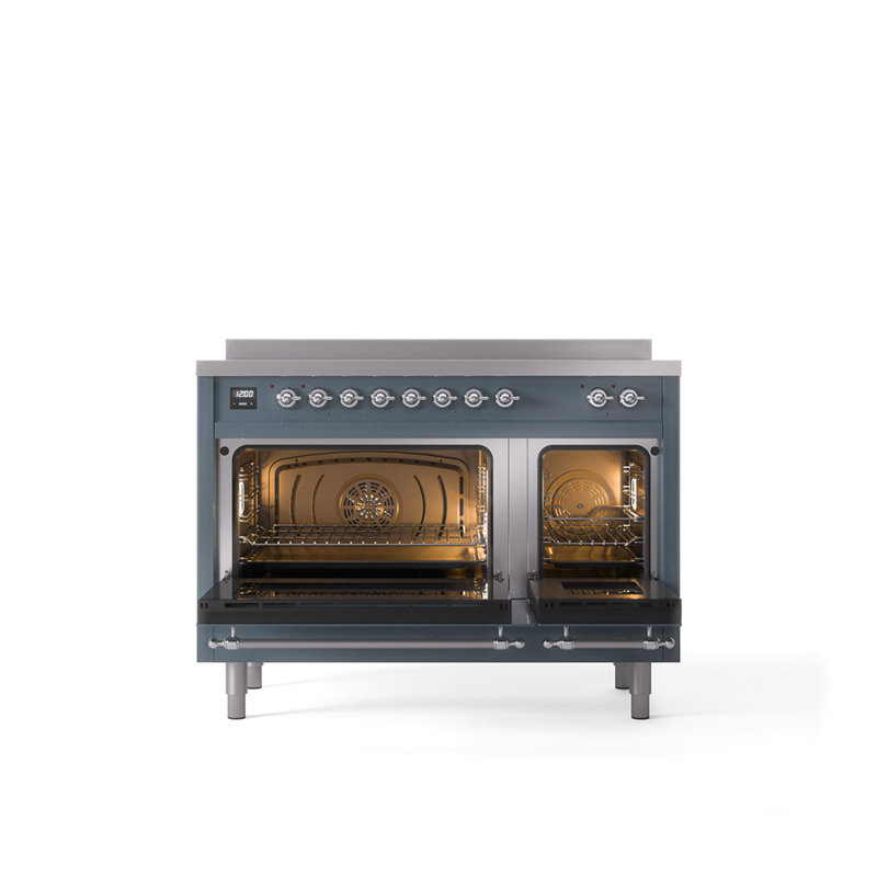 ILVE Nostalgie II 48 in Induction Range, Blue Grey/Chrome