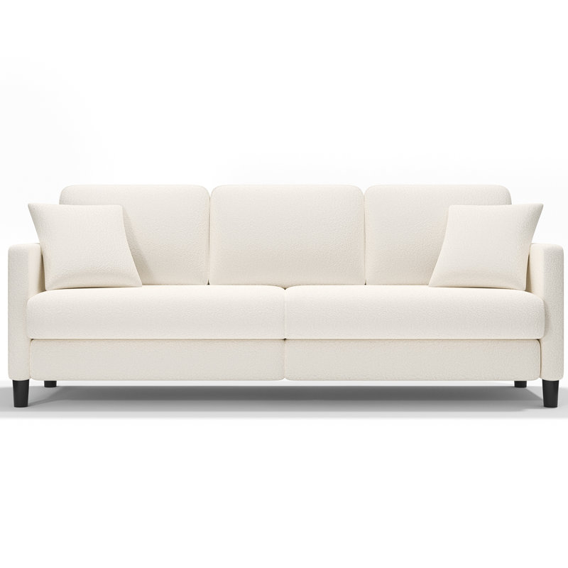 Ruzan 3 Seater Teddy Bean Bag Sofa, Beige