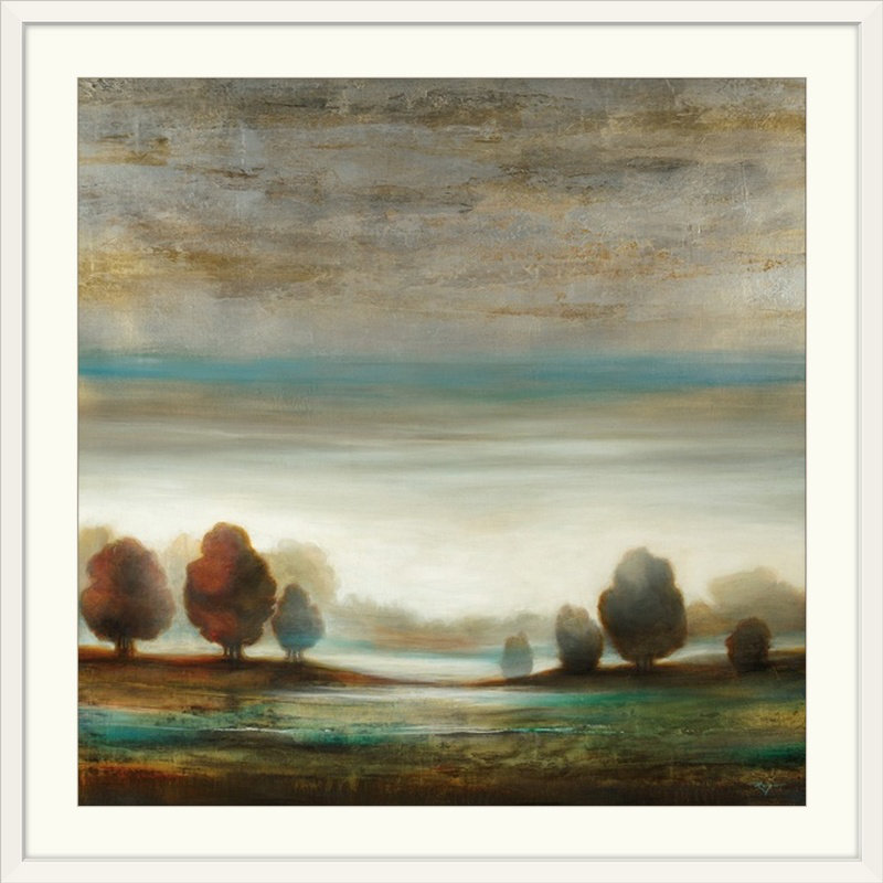 Annela «Warm Horizon» par Pablo Rojero, reproduction d'art, H 20" x l 20" x P 1", Cadre blanc