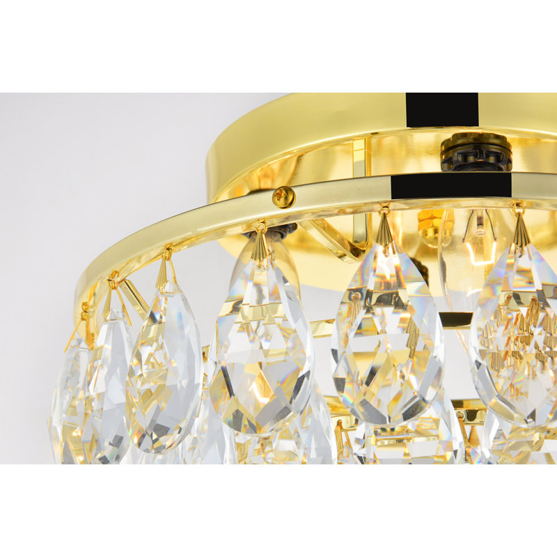 Hermantown Flush Mount, Gold, 7" H x 14" W x 14" D