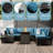 8 Pieces Patio Furniture Set With Fire Pit Table, Includes Splashproof Anti-Slip Cushions - Perfect For Outdoor, Deck, Garden, Poolside-504670383