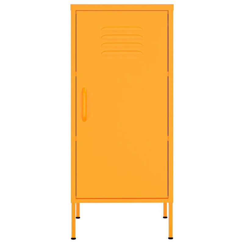 Storage Cabinet Freestanding File Cabinet with Shelves for Office Steel, Mustard Yellow