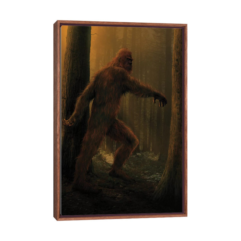 Bigfoot by Vincent Hie - Print on Canvas, 66.04 cm H x 45.72 cm W, Classic Brown Wood Framed