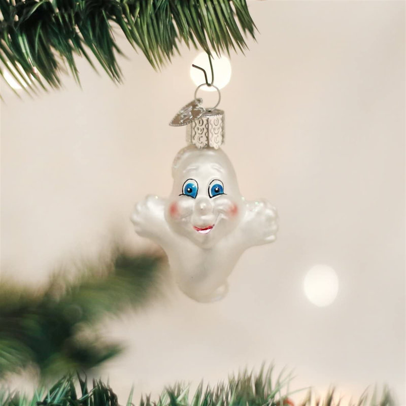 Ornement de Noël en verre soufflé Old World pour arbre de Noël, fantôme miniature