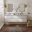   Ensemble de meuble-lavabo mural ovale double avec comptoir en marbre blanc Carrara-1574805984-1574805986