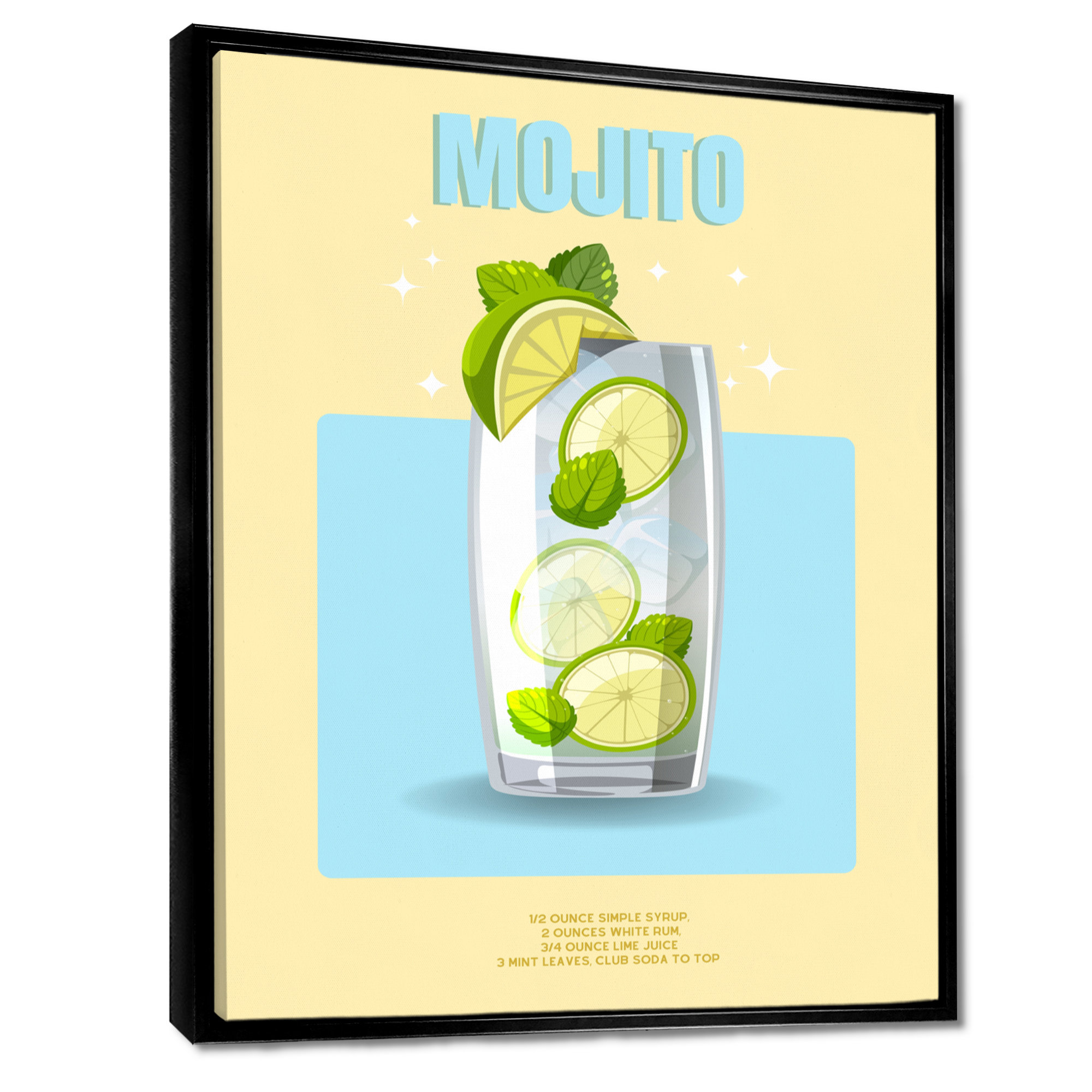 Design Art Mid Century Lime Mojito Cocktail Cocktails Wall Art Print  Wayfair