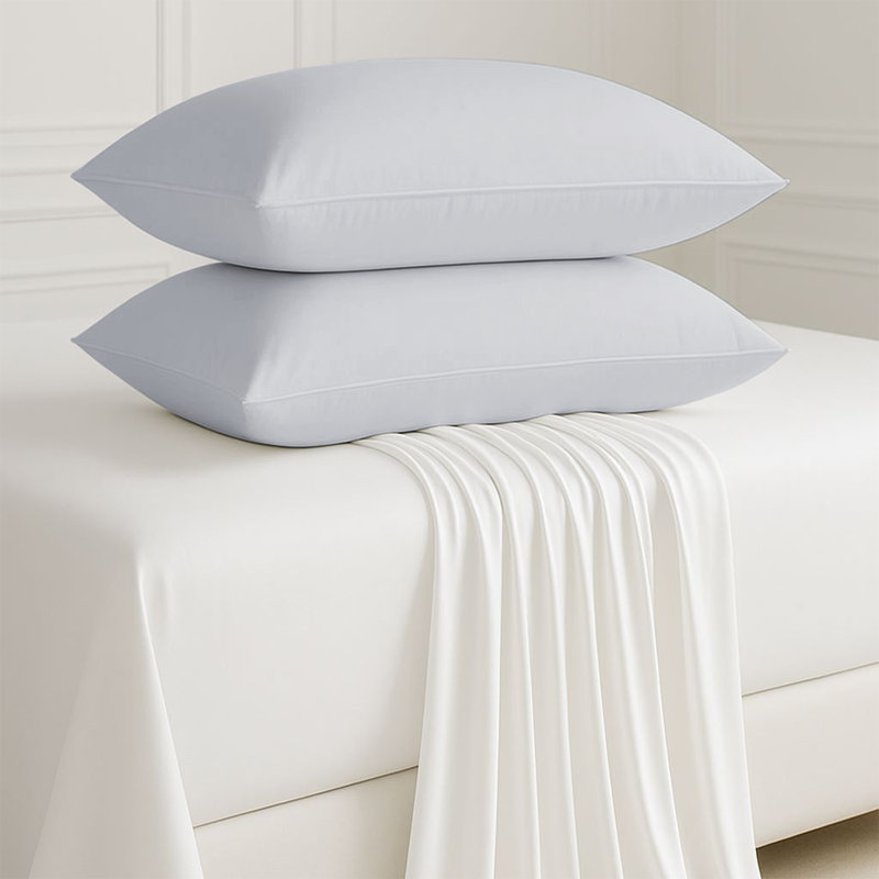 Macklan Microfibre Brushed Pillowcase - Set of 2, Silver