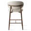 Ensemble de 3 tabourets de comptoir en chenille 25,5 po avec dossier de baril et pieds en métal d'aspect bois, ensemble de 3-585007484