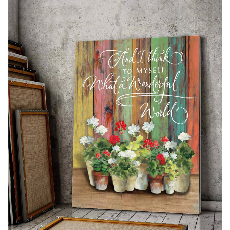 Pensez à la toile de fond «What a Wonderful World Gallery» - citations inspirantes et décorations, décorations vertes et rouges