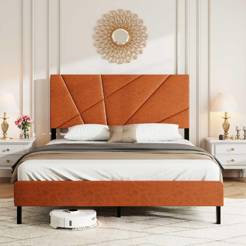 Full size square platform bed