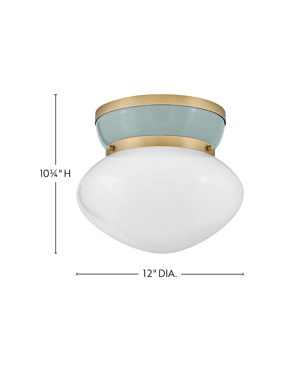 Misty Single Light Glass Flush Mount, Lacquered Brass