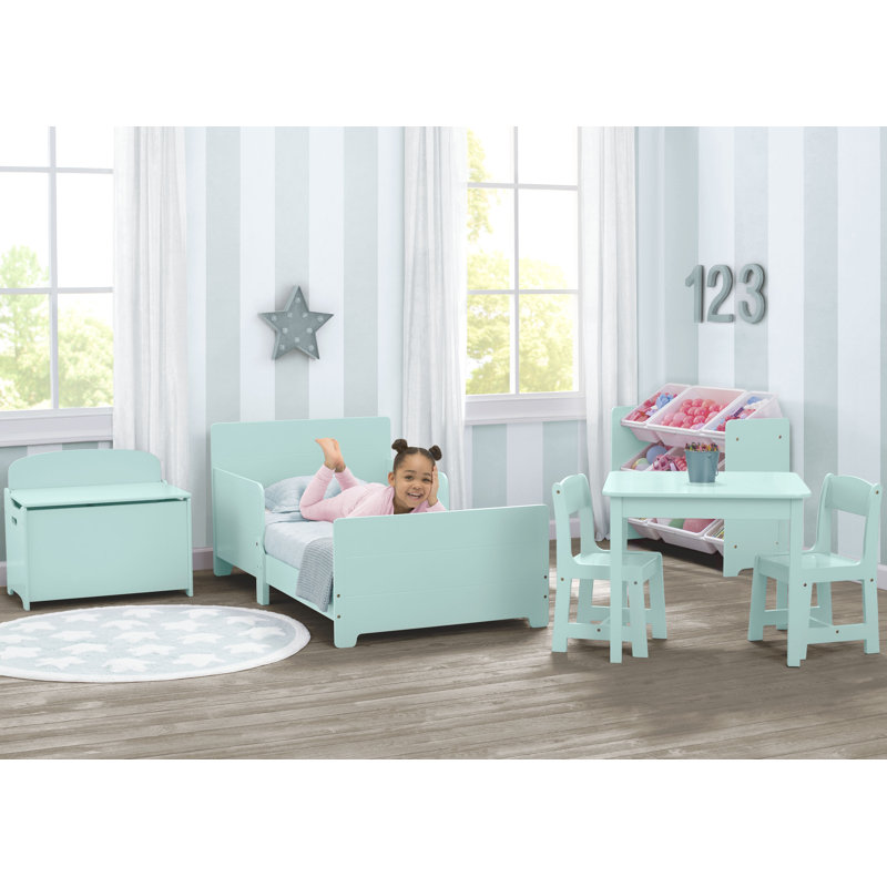 Toddler Solid Wood Standard Bed, Mint