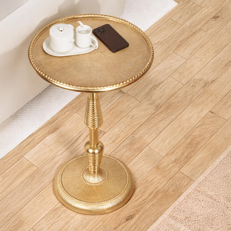 Table d'appoint Alpha Living Home Gold Accent, table de chevet moderne pour petits espaces
