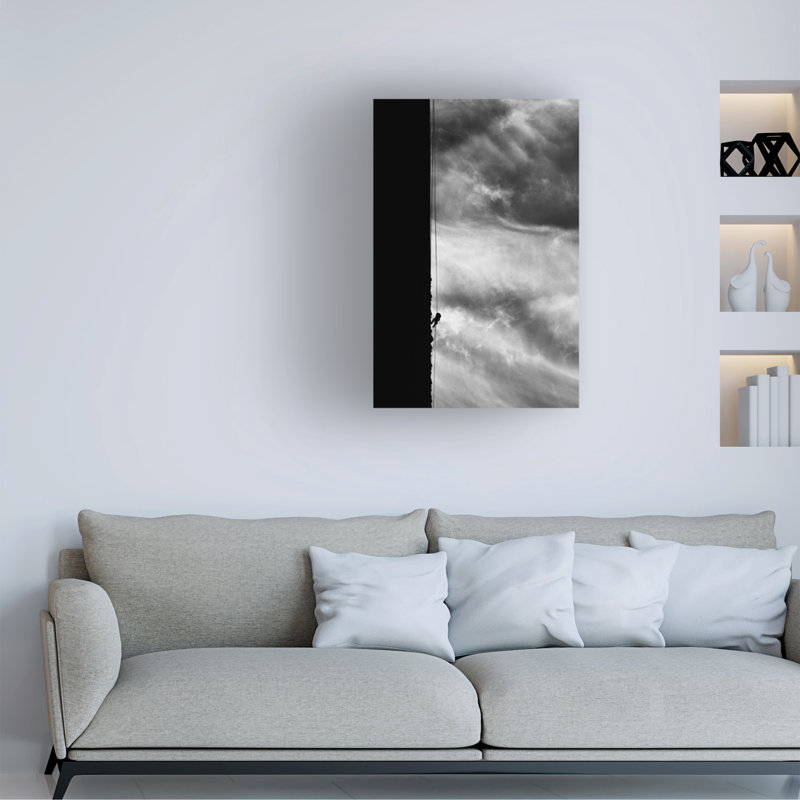Wrapped Canvas Wall Art - Bogdan Bouaycaf 'The Climber' Wall Art for Living Room, Bedroom, or Office Décor  - 12x19
