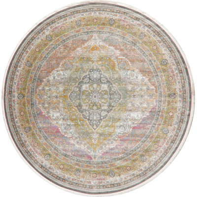 Tapis beige à motif floral Grimstad