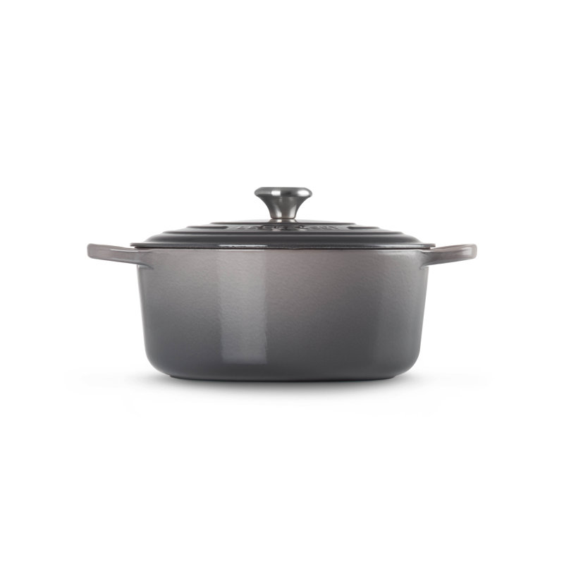 Le Creuset Cast Iron Round Casserole, 24cm / 4.2L, Flint